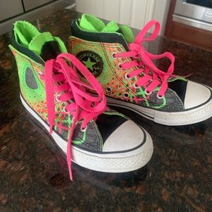 Kids Neon Converse High Tops